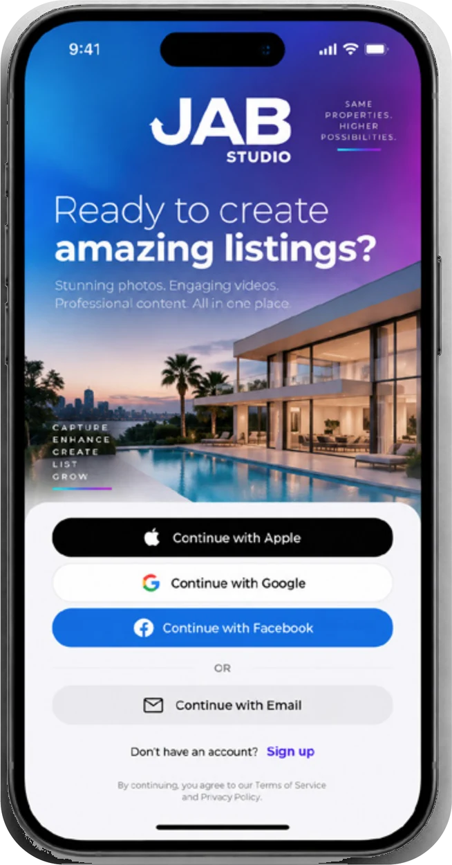 JAB Studio welcome screen: Ready to create amazing listings?